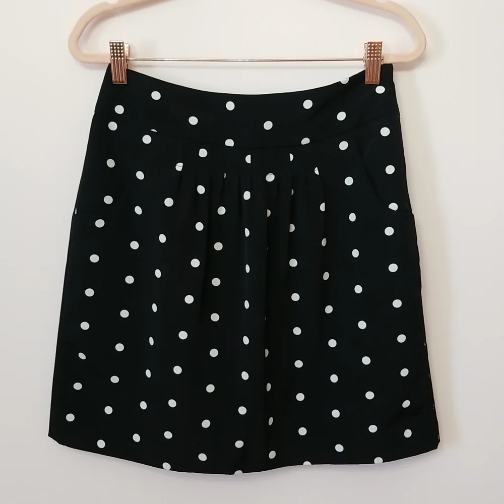 Worthington petite black polka dot skirt, size 4P - Picture 3 of 12